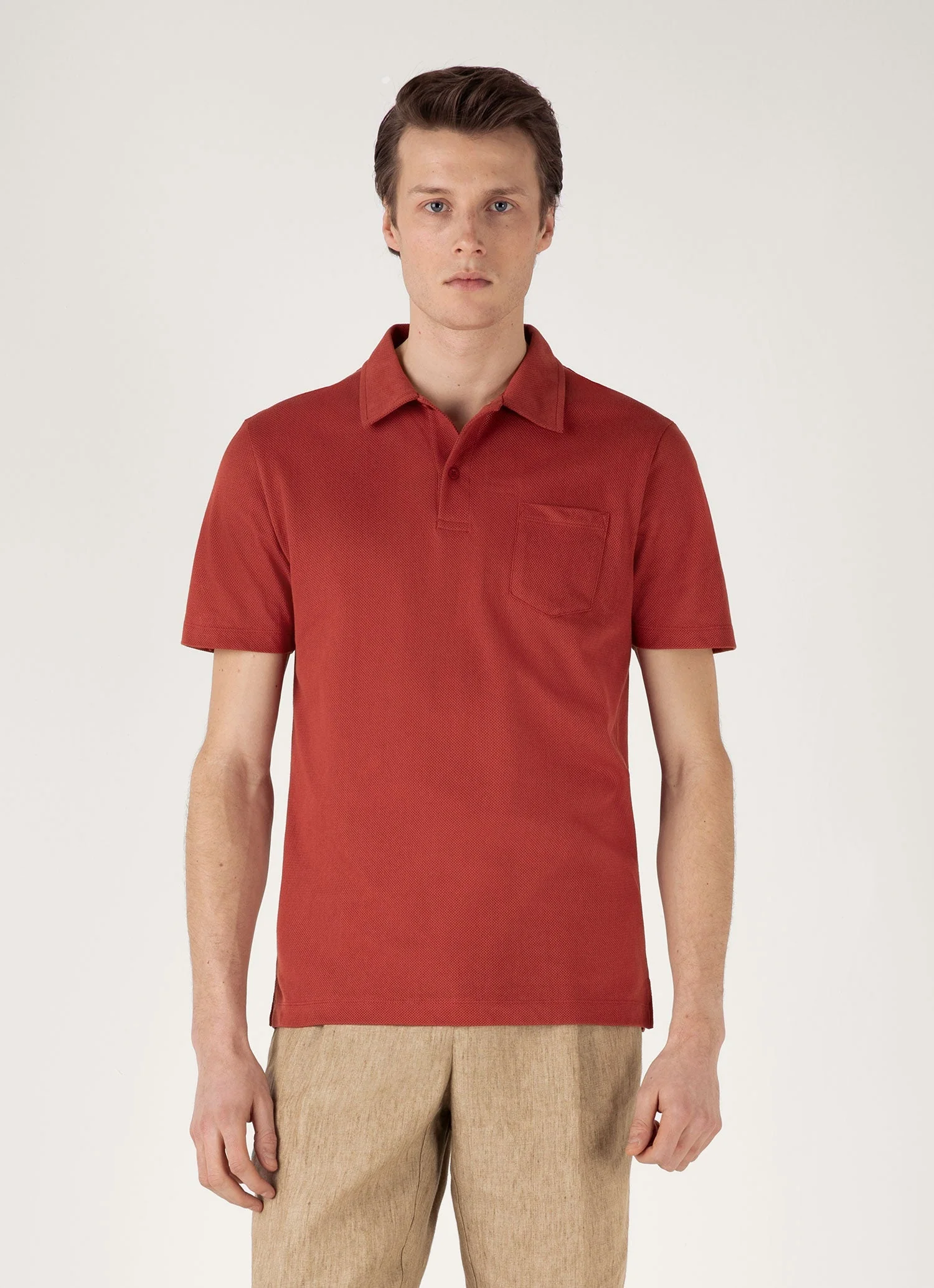 Men's Riviera Polo Shirt in Garnet Red - Image 2