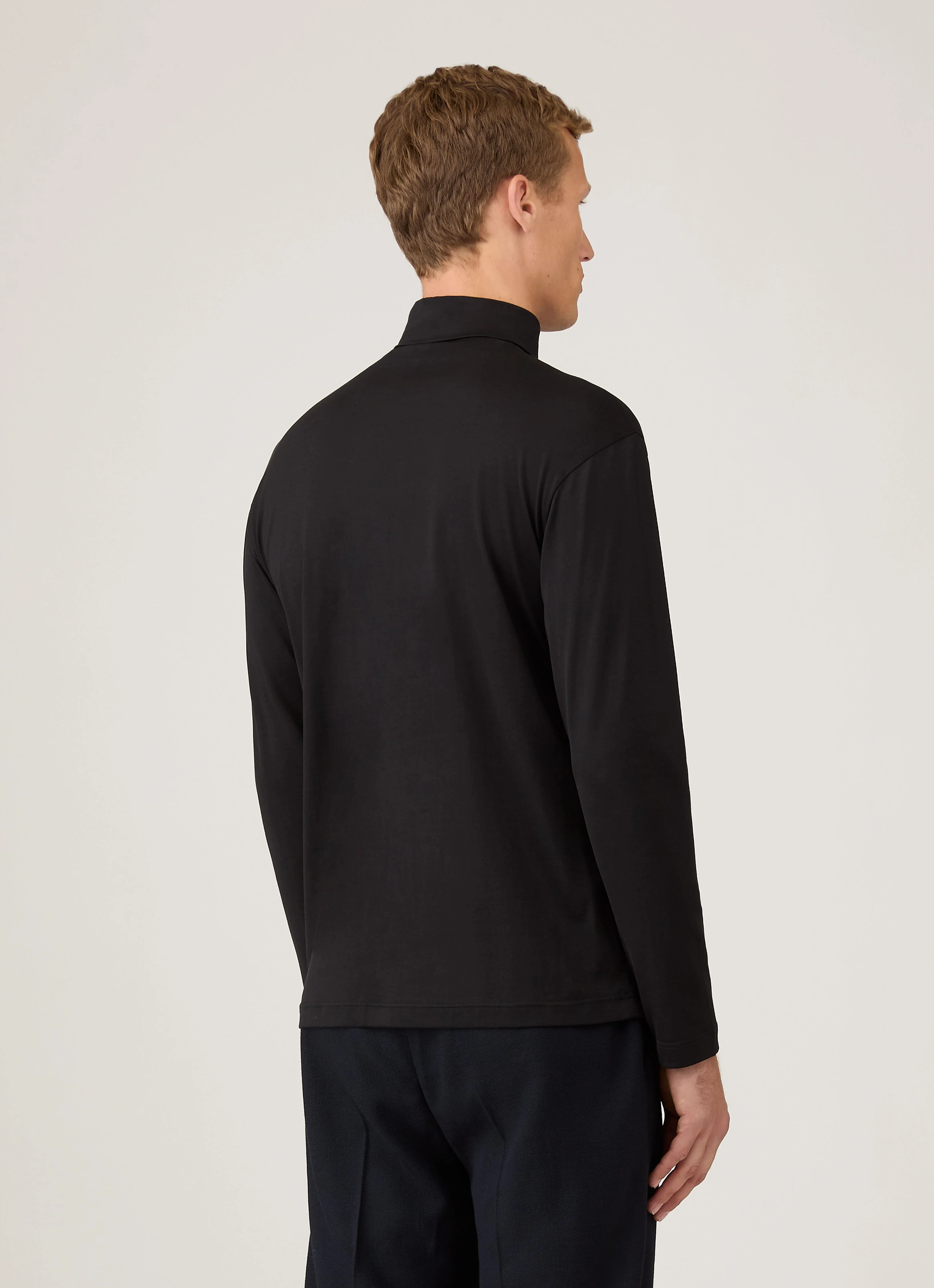 Men's Roll Neck Heavyweight T-shirt in Black - Image 5