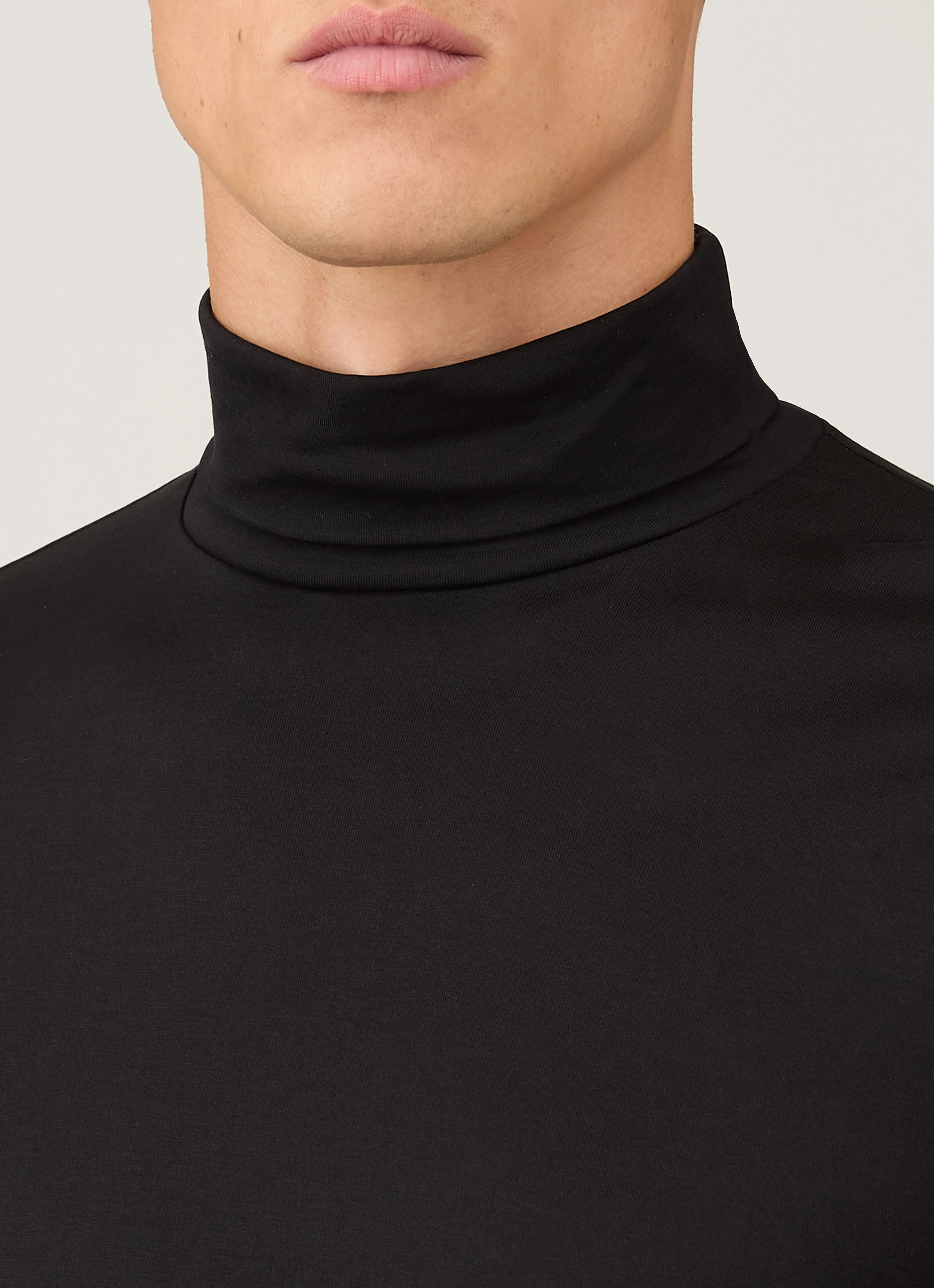 Men's Roll Neck Heavyweight T-shirt in Black - Image 6