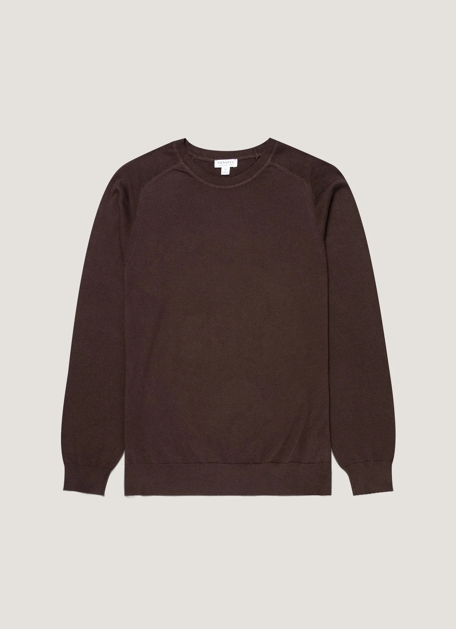 Men's Sea Island Cashmere Crew Neck Jumper in Dark Chocolate