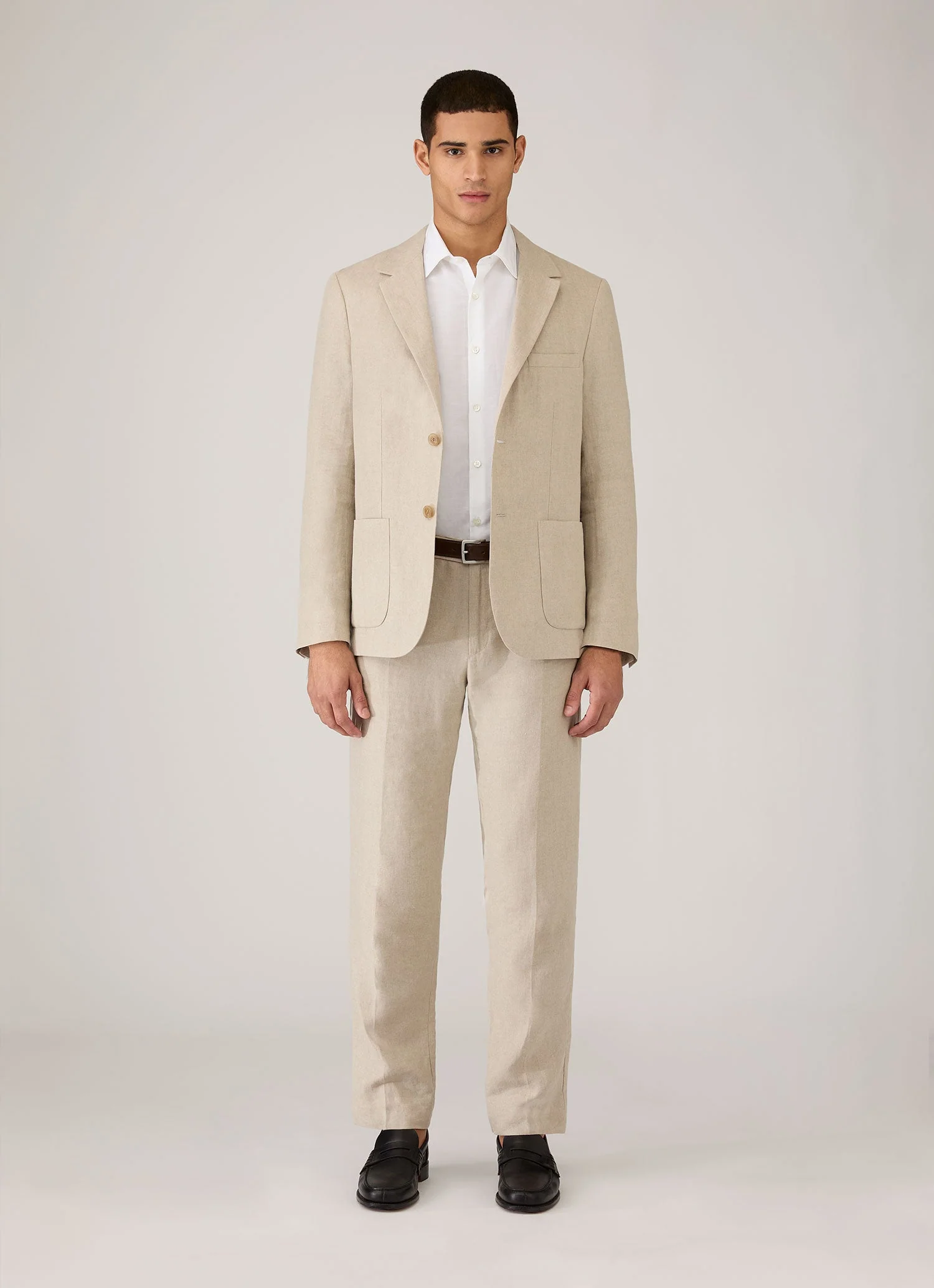 Men's Sea Island Cotton Linen Shirt in White - Image 3