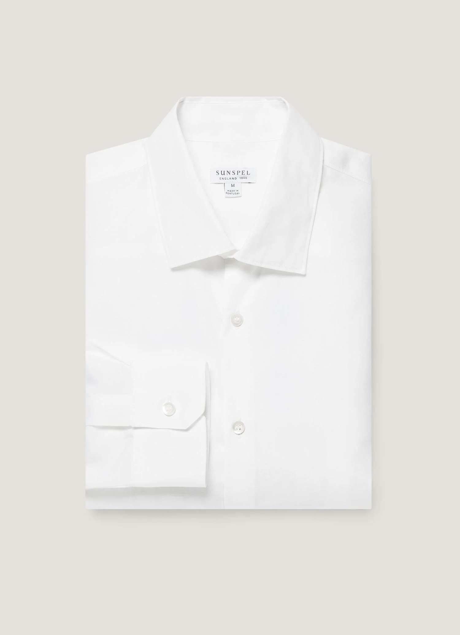 Men's Sea Island Cotton Linen Shirt in White - Image 4
