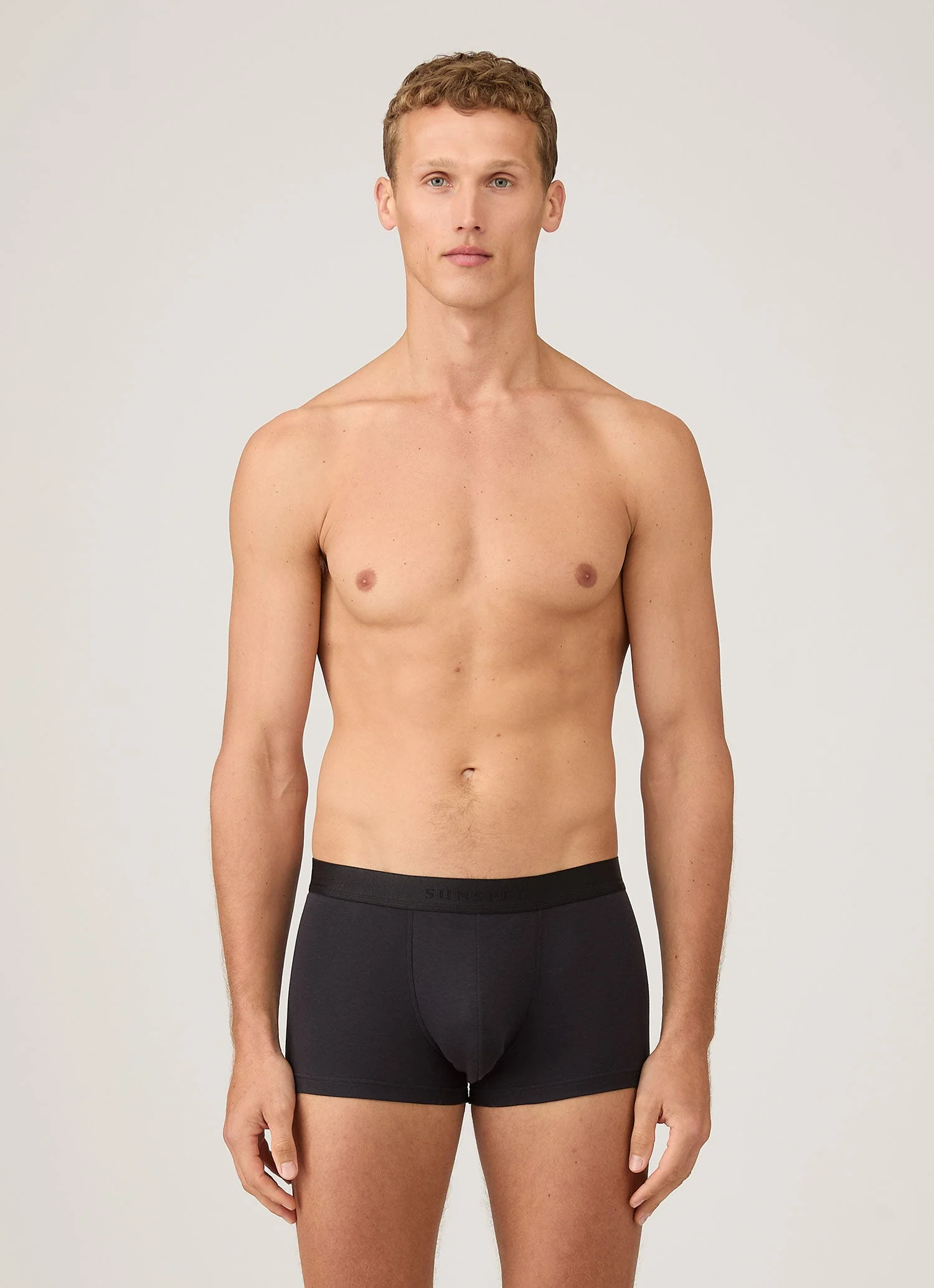 Men's Sea Island Cotton Trunks in Black - Image 2