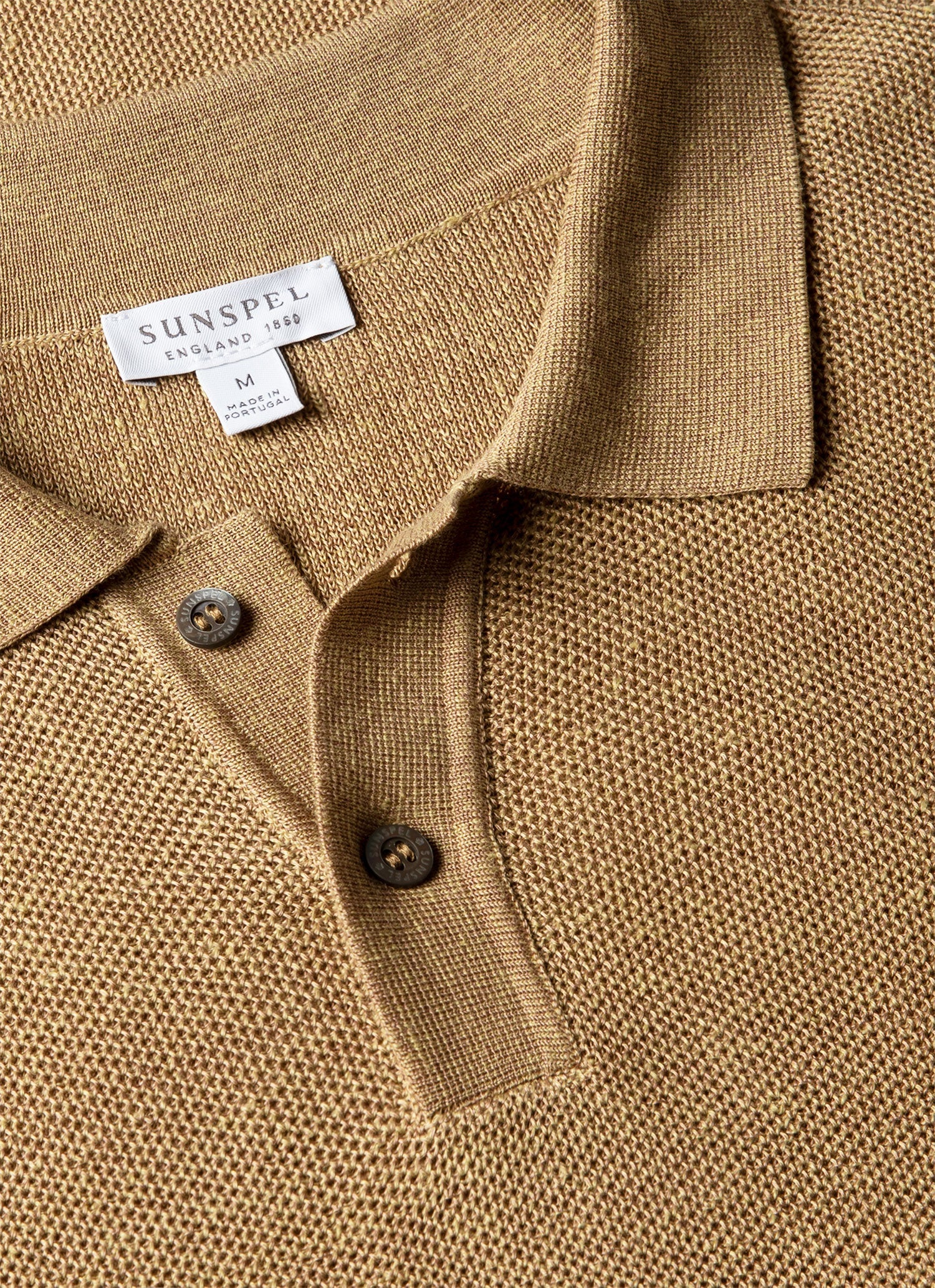 Men's Silk Linen Honeycomb Polo in Hazelwood - Image 4