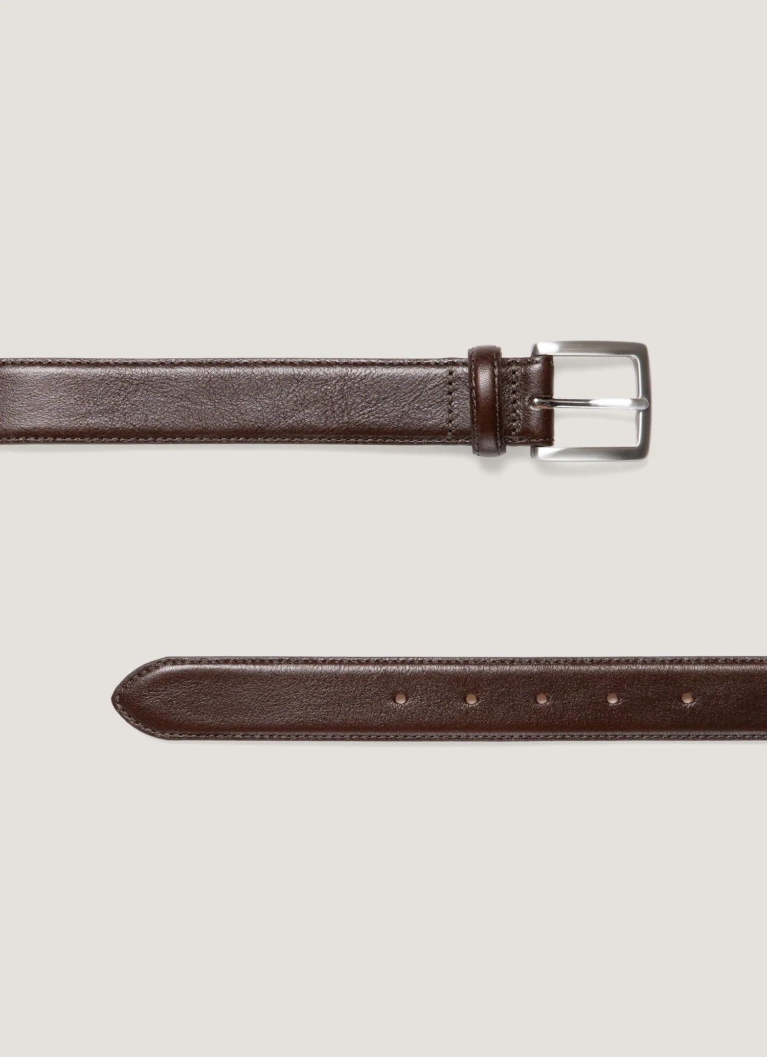 Men's Smart Leather Belt in Brown - Image 2