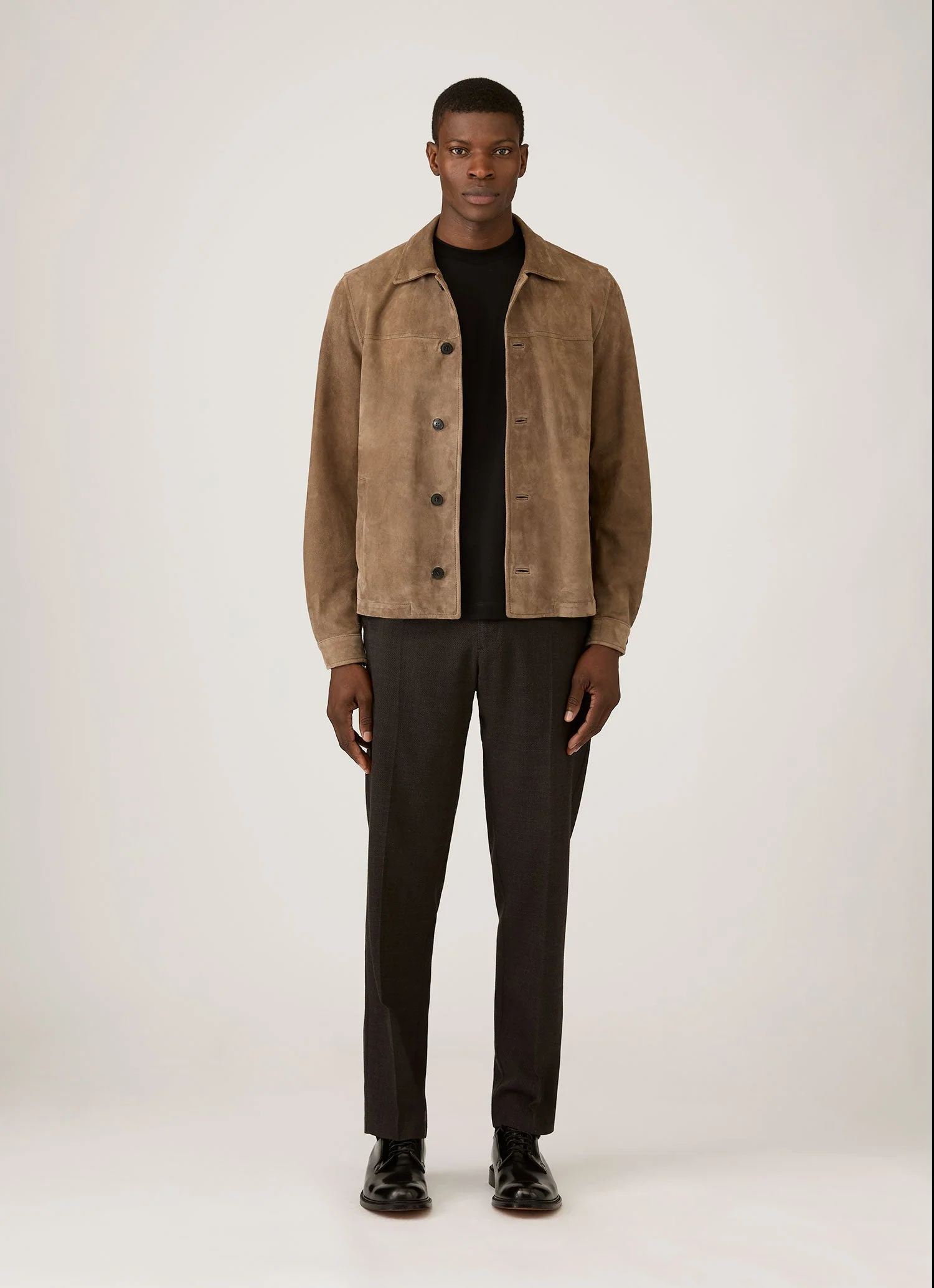 Men's Suede Jacket in Light Tan - Image 3