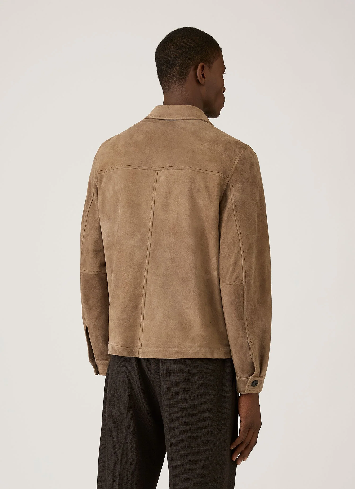 Men's Suede Jacket in Light Tan - Image 5