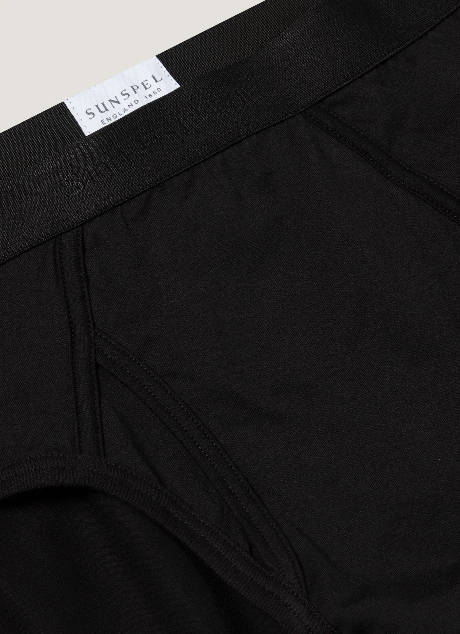 Men's Superfine Cotton Briefs in Black - Image 4