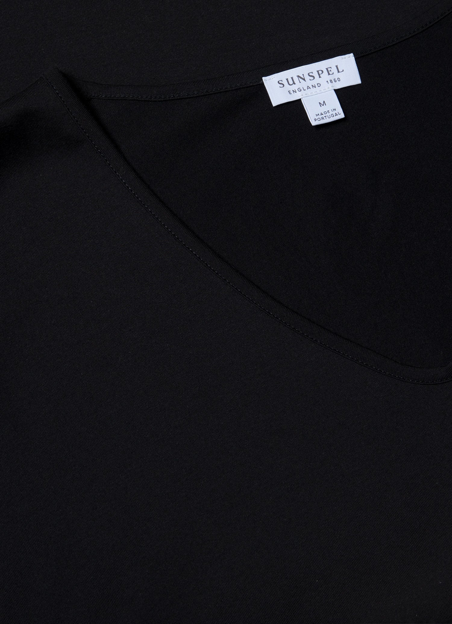 Men's Superfine Cotton V-neck Underwear T-shirt in Black - Image 4