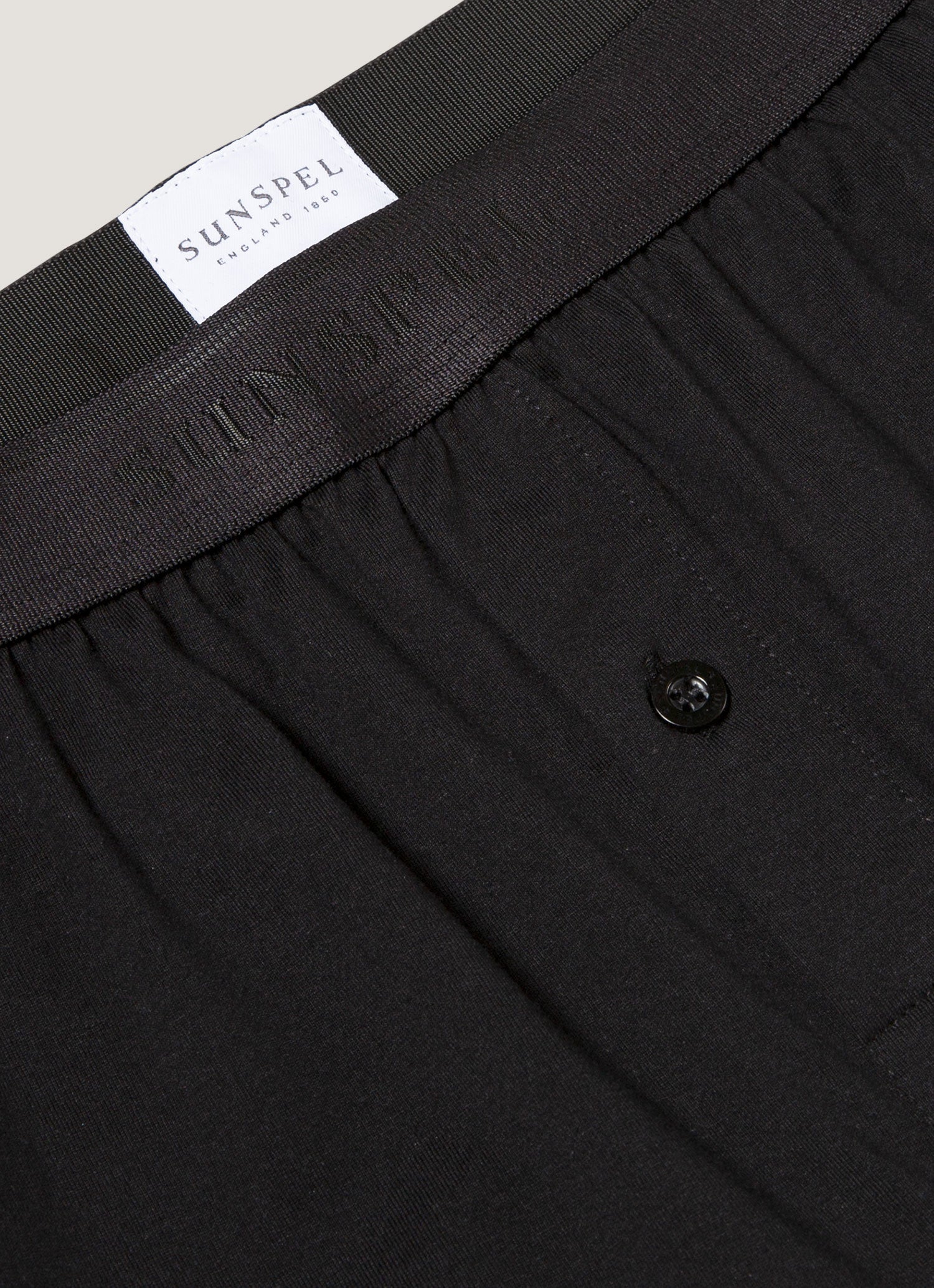 Men's Superfine Cotton One-Button Boxer Short in Black - Image 4