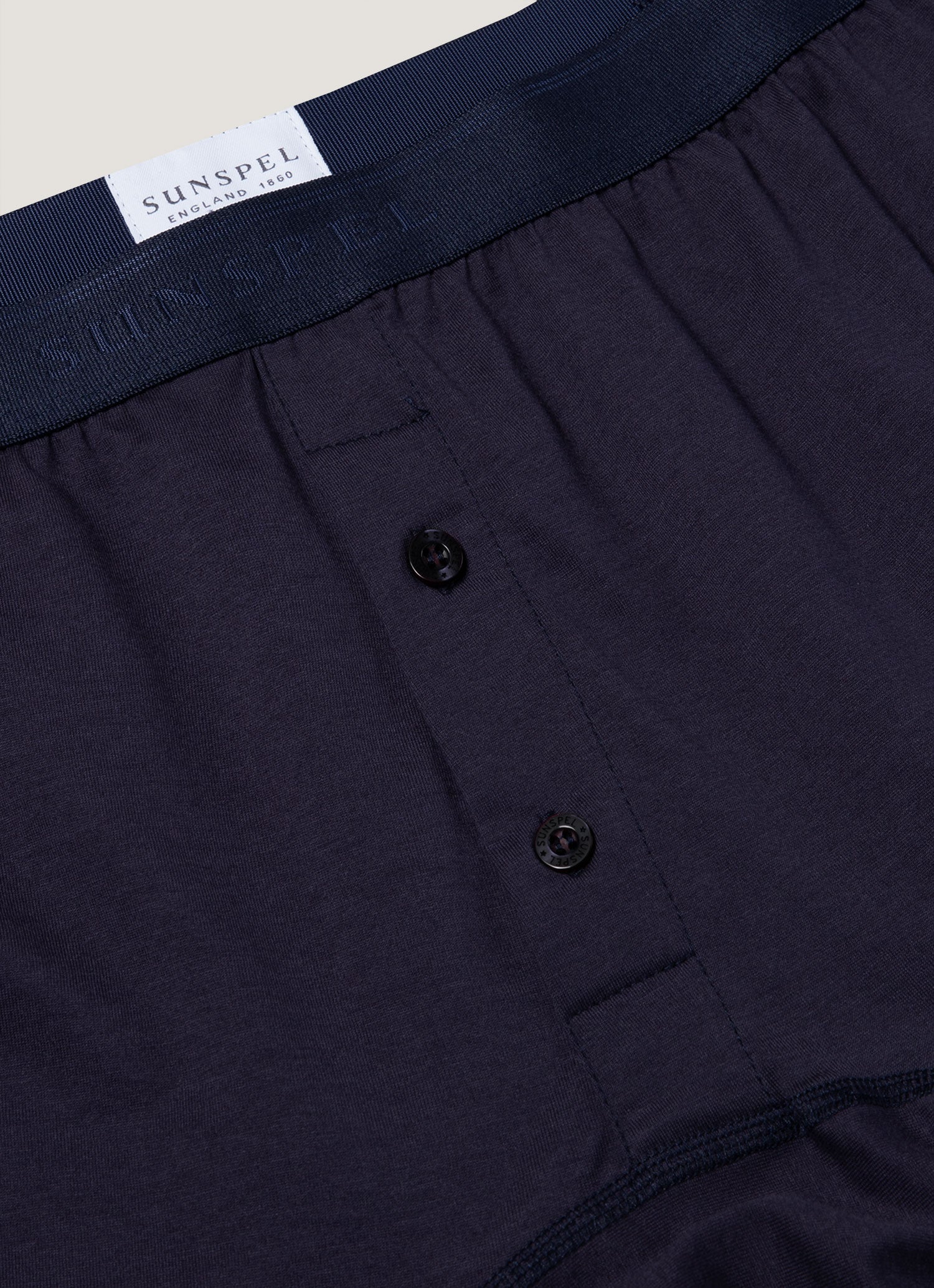 Men's Superfine Cotton Two-Button Boxer Briefs in Navy - Image 4