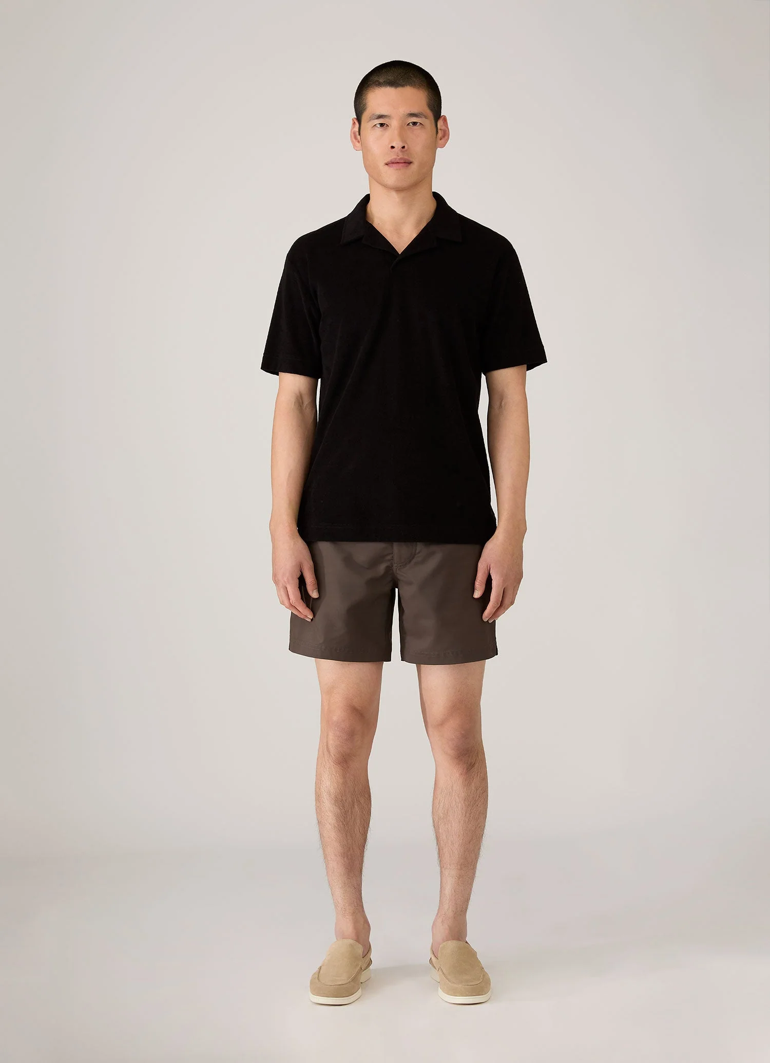 Men's Tailored Swim Shorts in Dark Walnut - Image 3