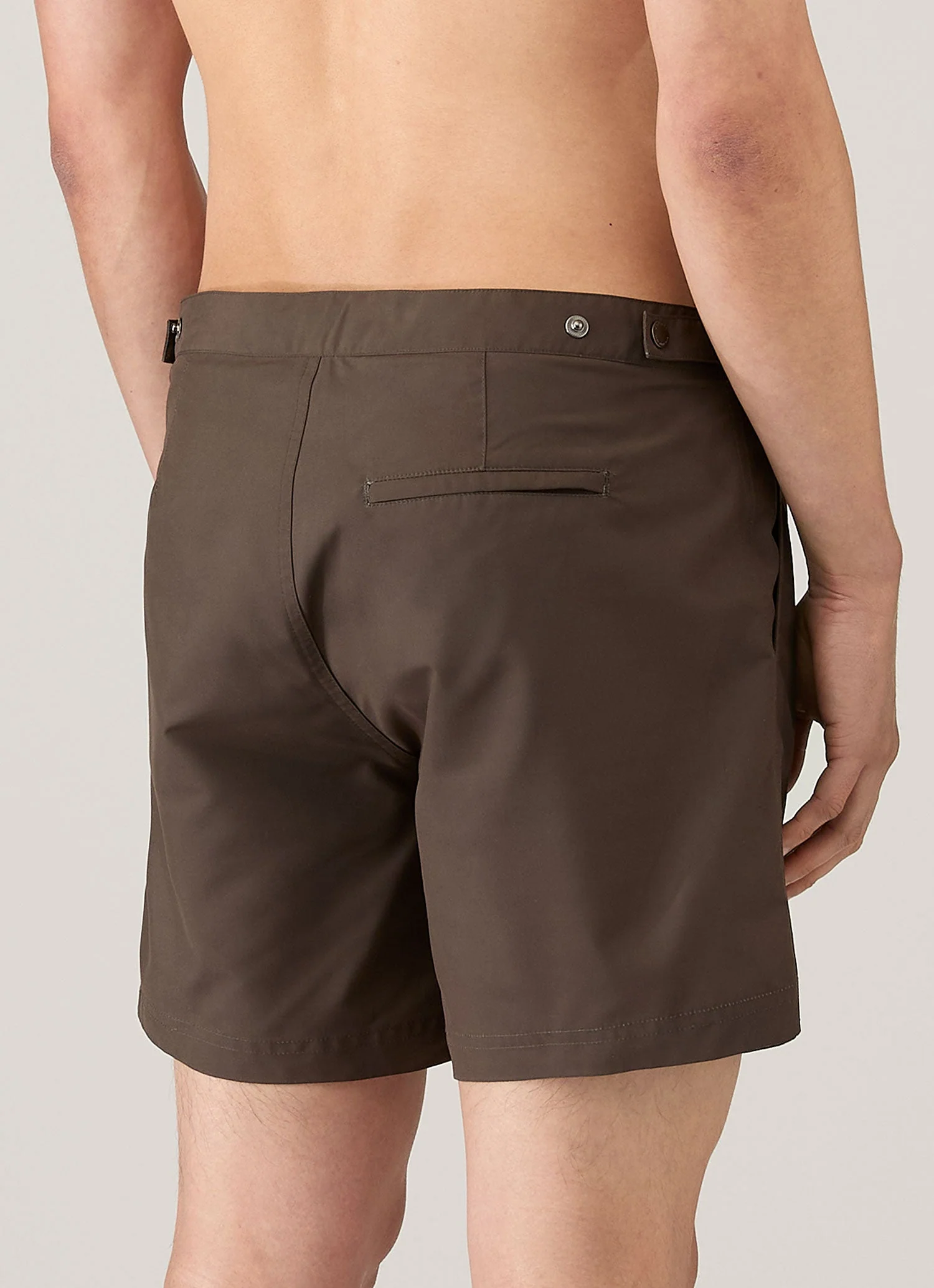 Men's Tailored Swim Shorts in Dark Walnut - Image 5