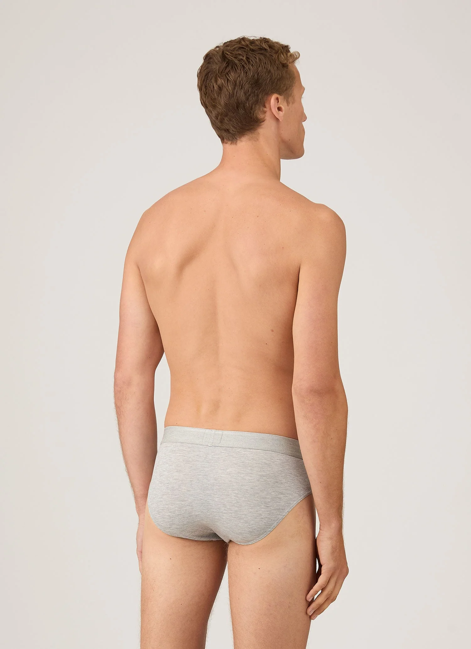 Men's Tencel™ Briefs in Grey Melange - Image 3