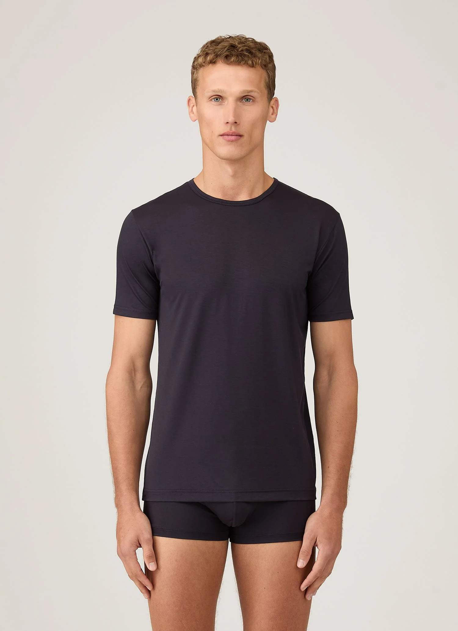 Men's Tencel™ T-shirt in Navy - Image 2