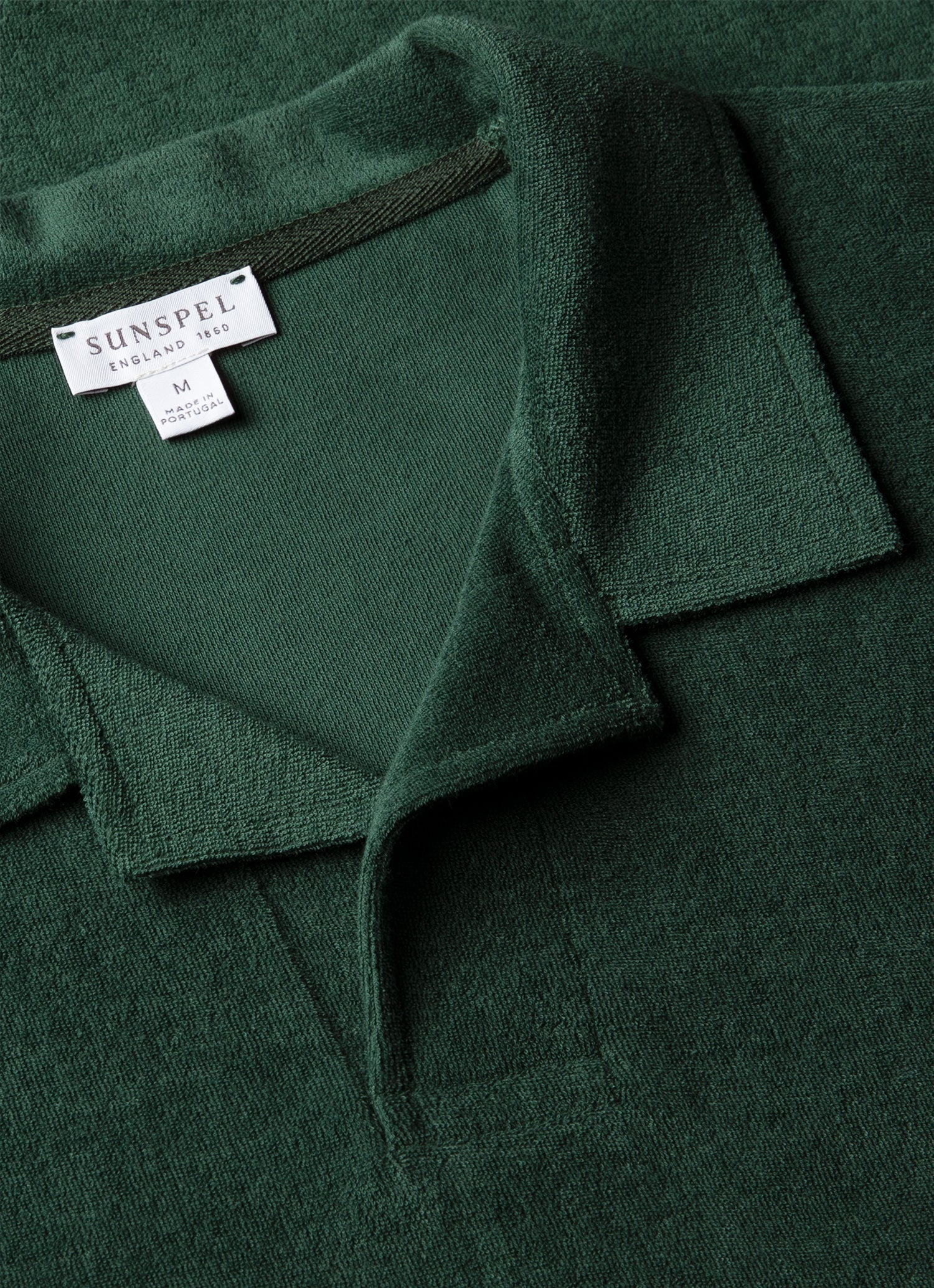 Men's Towelling Polo Shirt in Forest - Image 4