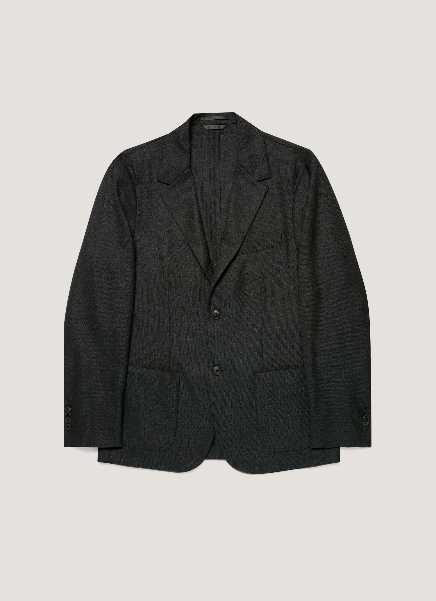 Men's Lightweight Travel Wool Two-Piece Suit in Dark Charcoal Melange - Image 3