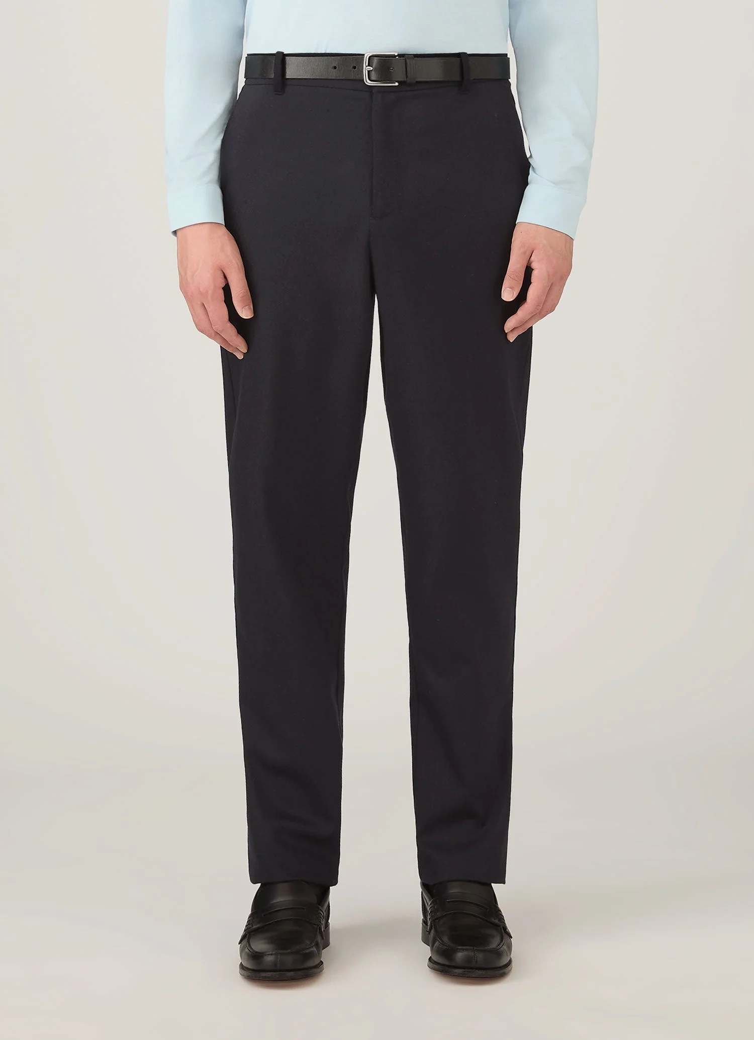 Men's Wool Cashmere Flannel Trouser in Navy - Image 2