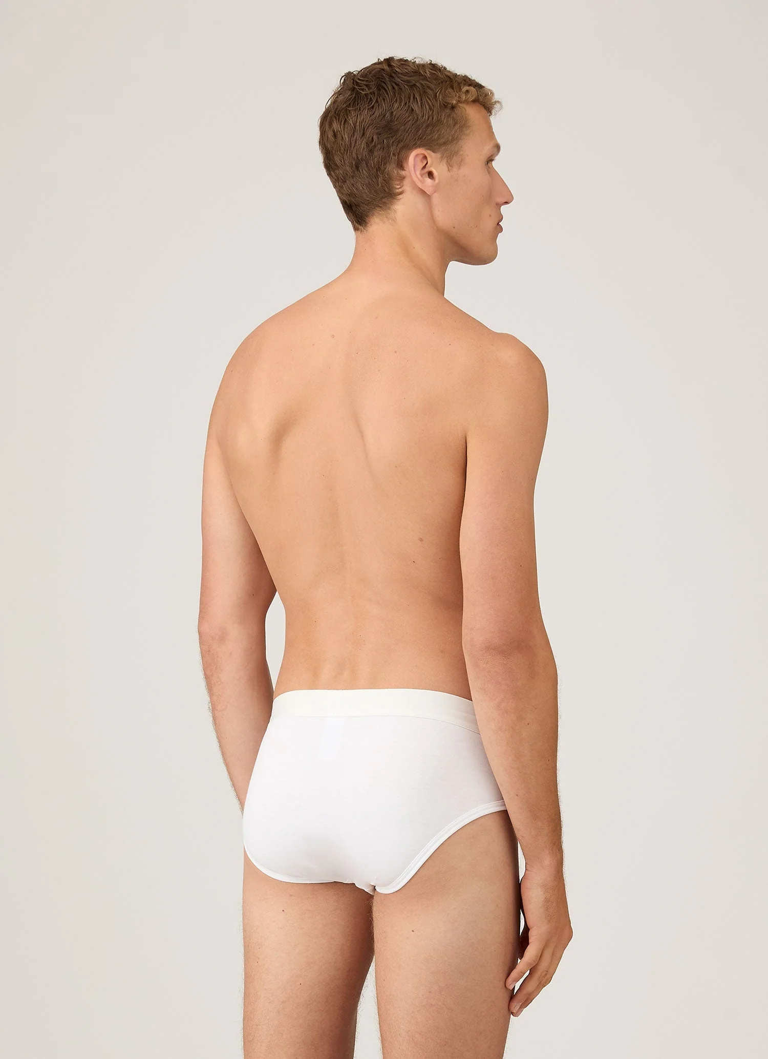 Men's Sea Island Cotton Briefs in White - Image 3