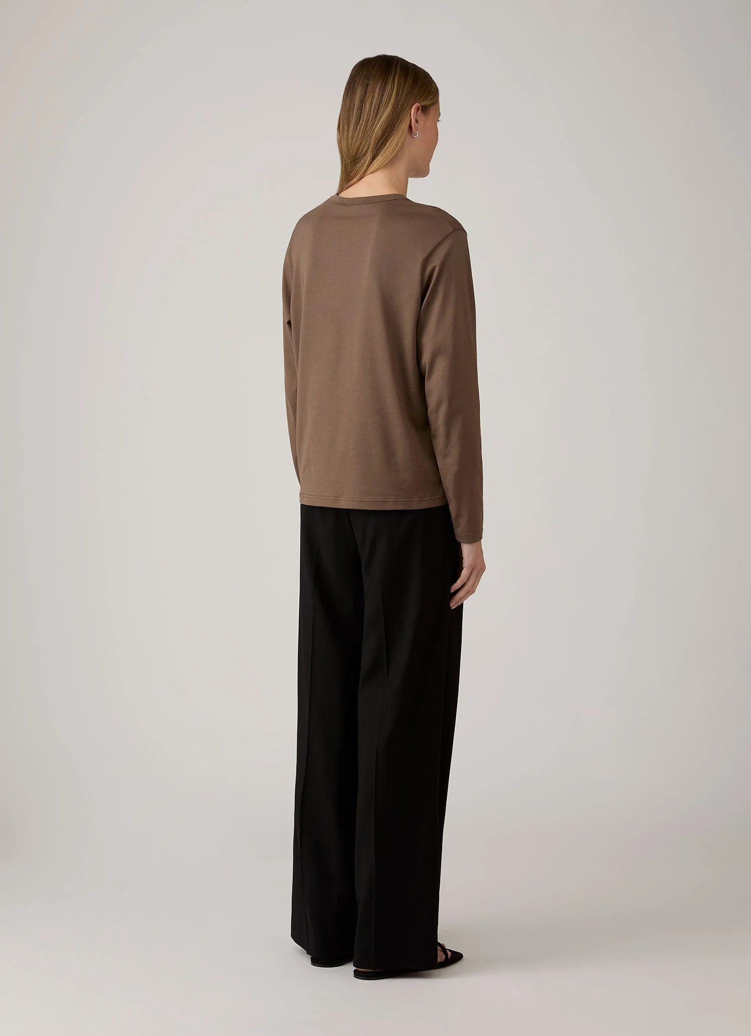 Women's Long Sleeve Everyday T-shirt in Dark Cedar - Image 3