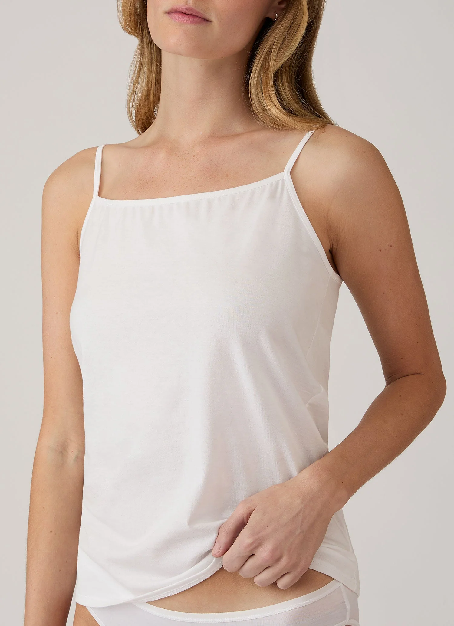 Women's Cotton Cami in White - Image 3
