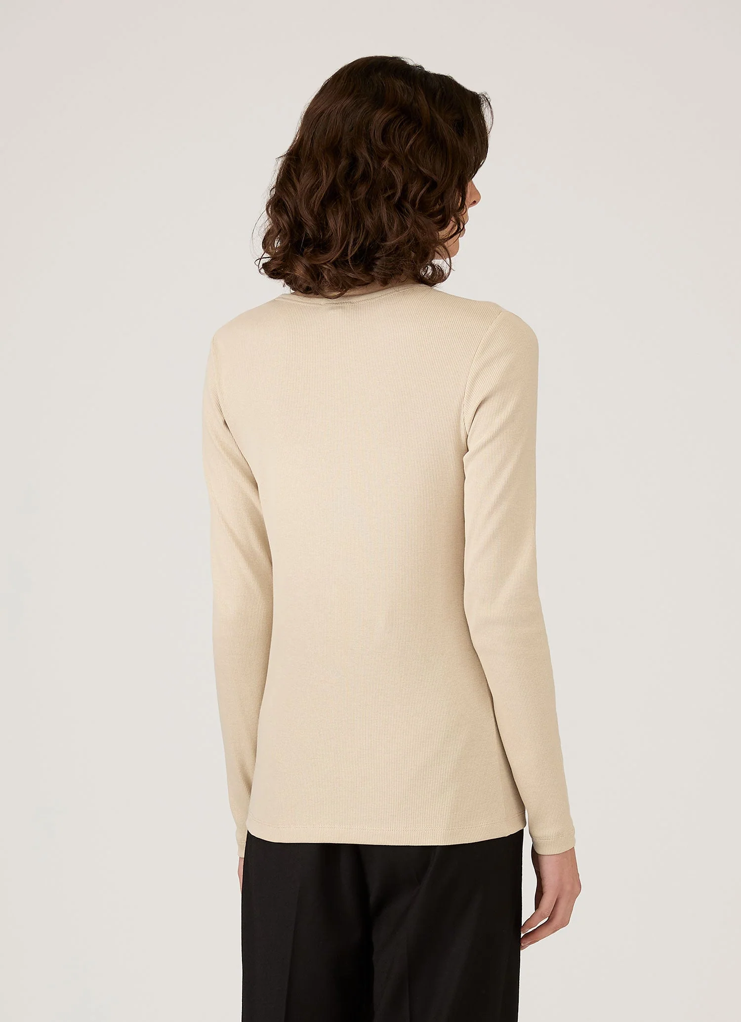 Women's Ribbed Henley in Hazelwood - Image 3