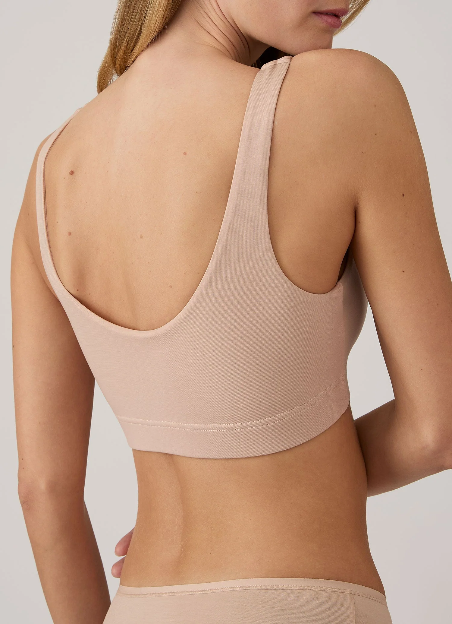 Women's Tencel™ Scoop Bralette in Beige - Image 4