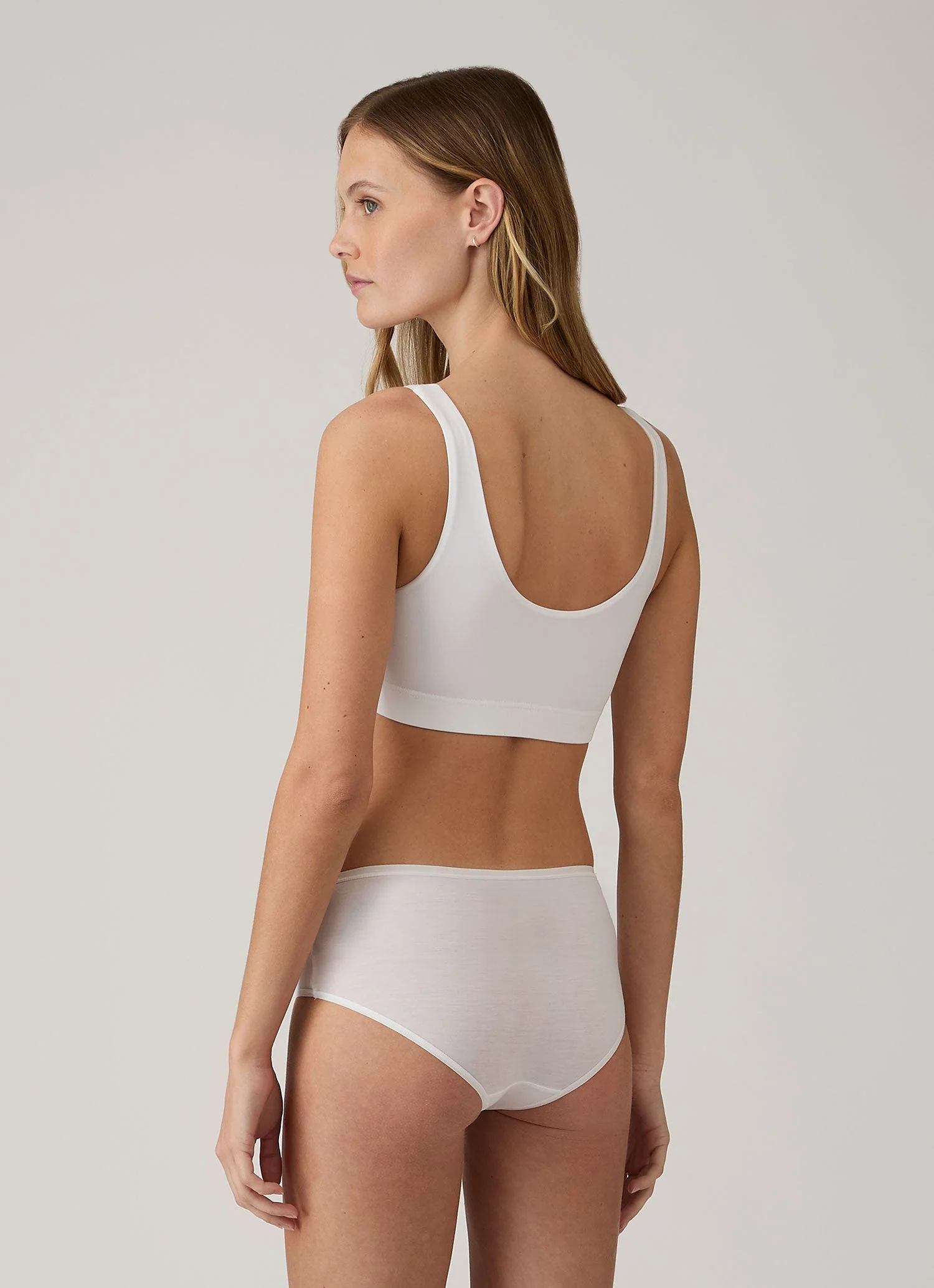 Women's Tencel™ Scoop Bralette in White - Image 2